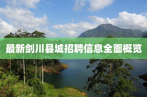 最新剑川县城招聘信息全面概览