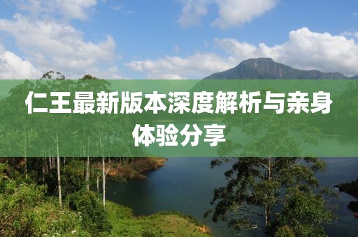 仁王最新版本深度解析与亲身体验分享