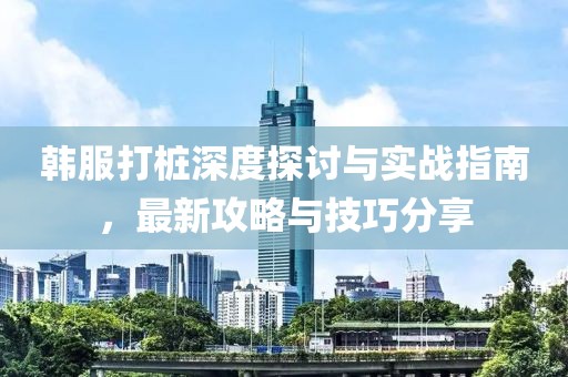 韩服打桩深度探讨与实战指南，最新攻略与技巧分享