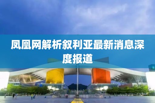 凤凰网解析叙利亚最新消息深度报道