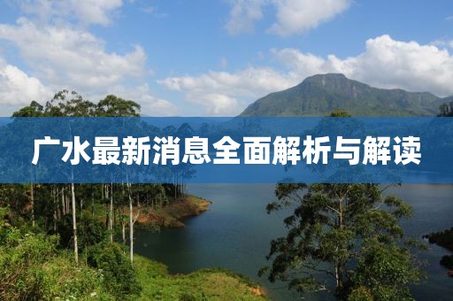 广水最新消息全面解析与解读