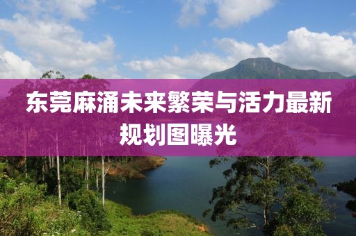 东莞麻涌未来繁荣与活力最新规划图曝光