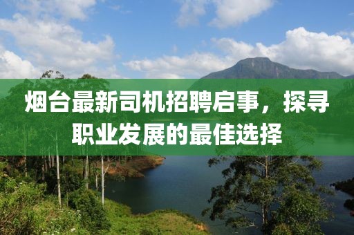 烟台最新司机招聘启事，探寻职业发展的最佳选择