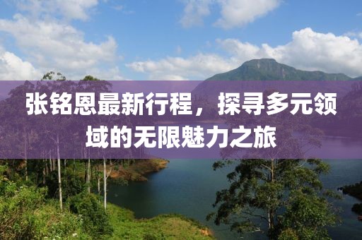张铭恩最新行程，探寻多元领域的无限魅力之旅