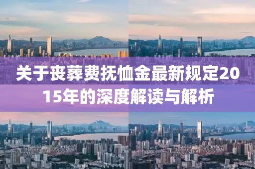 关于丧葬费抚恤金最新规定2015年的深度解读与解析