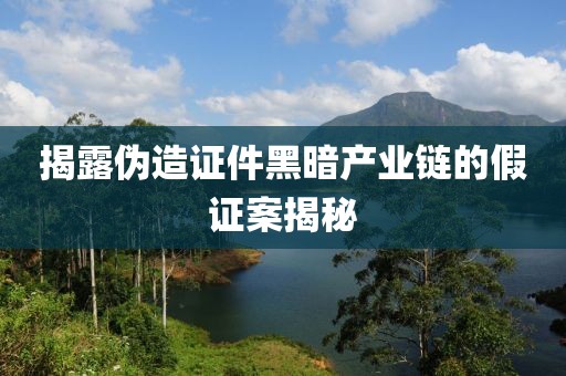 揭露伪造证件黑暗产业链的假证案揭秘
