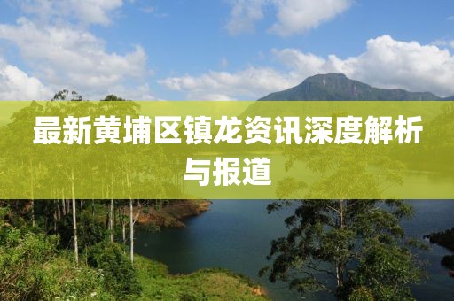 最新黄埔区镇龙资讯深度解析与报道