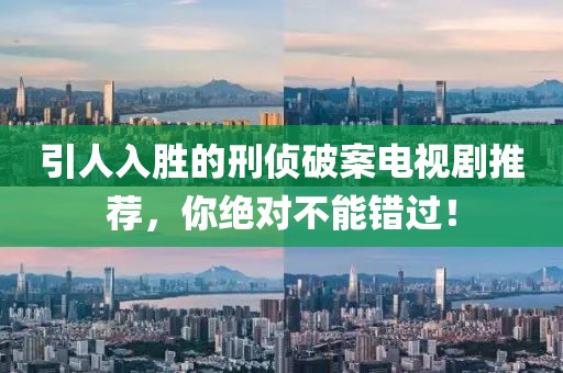 引人入胜的刑侦破案电视剧推荐，你绝对不能错过！