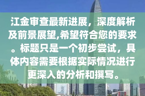 江金审查最新进展，深度解析及前景展望,希望符合您的要求。标题只是一个初步尝试，具体内容需要根据实际情况进行更深入的分析和撰写。