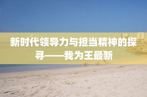新时代领导力与担当精神的探寻——我为王最新