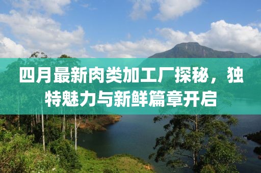 四月最新肉类加工厂探秘，独特魅力与新鲜篇章开启