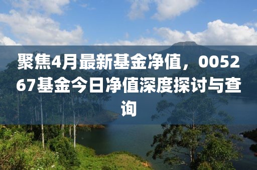 聚焦4月最新基金净值，005267基金今日净值深度探讨与查询