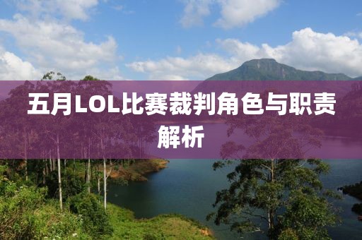 五月LOL比赛裁判角色与职责解析