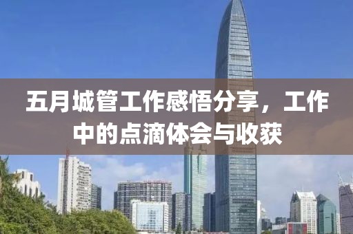 五月城管工作感悟分享，工作中的点滴体会与收获