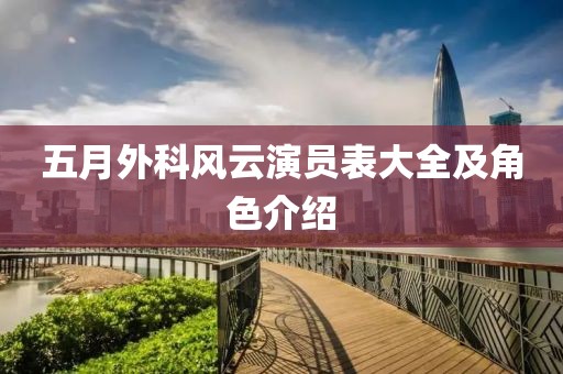 五月外科风云演员表大全及角色介绍