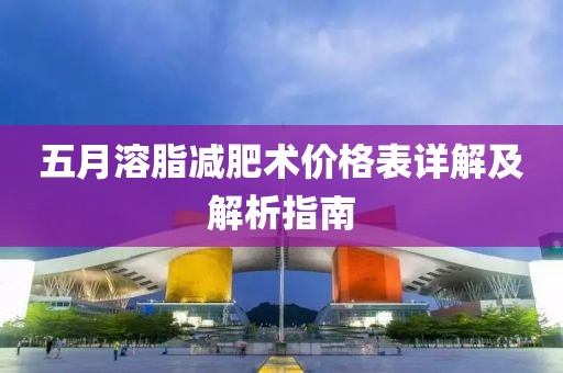五月溶脂减肥术价格表详解及解析指南