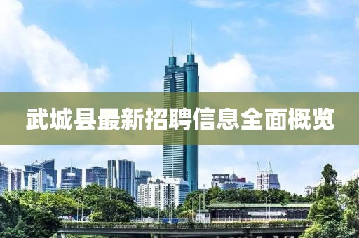 武城县最新招聘信息全面概览