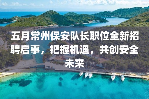 五月常州保安队长职位全新招聘启事，把握机遇，共创安全未来