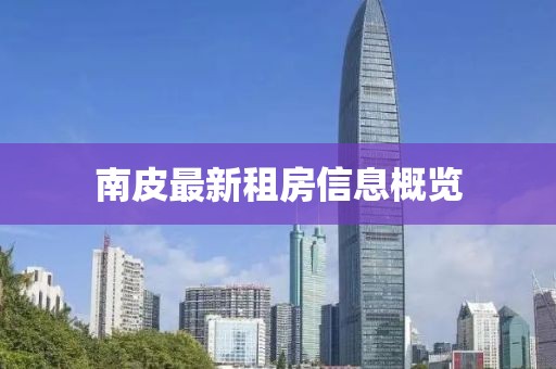 南皮最新租房信息概览