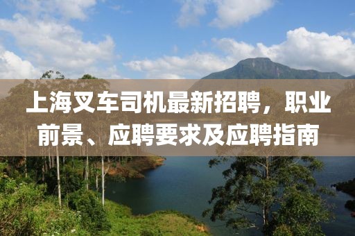 上海叉车司机最新招聘，职业前景、应聘要求及应聘指南