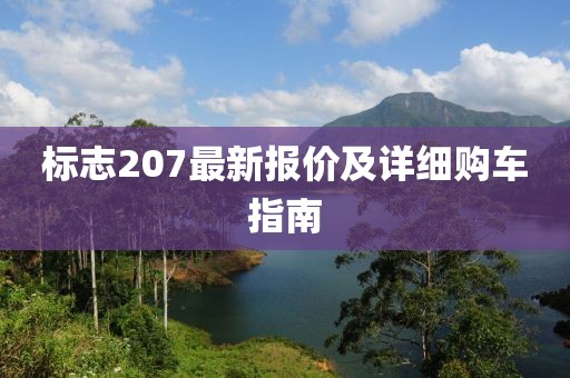 标志207最新报价及详细购车指南