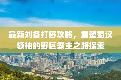 最新刘备打野攻略，重塑蜀汉领袖的野区霸主之路探索