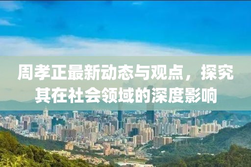 周孝正最新动态与观点，探究其在社会领域的深度影响