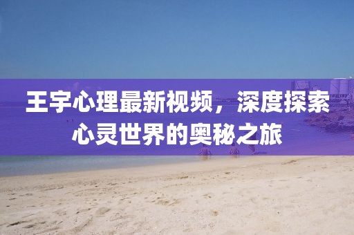 王宇心理最新视频，深度探索心灵世界的奥秘之旅