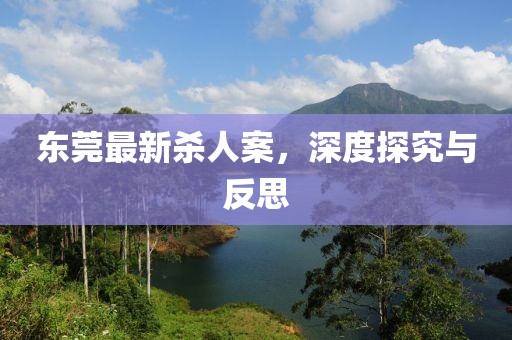 东莞最新杀人案，深度探究与反思